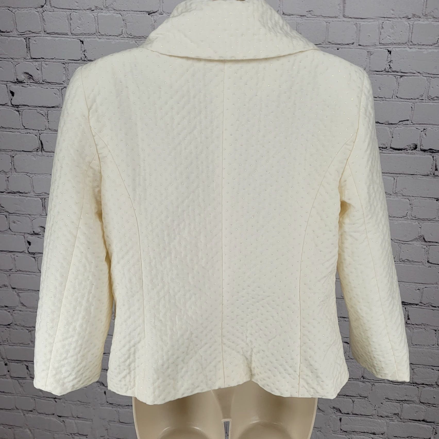 Vintage VINTAGE Citrine Jacket Women Size 10 Ivory Glitter Button Closure Lined Canada Classic Size L / US 10 / IT 46 - 2 Thumbnail