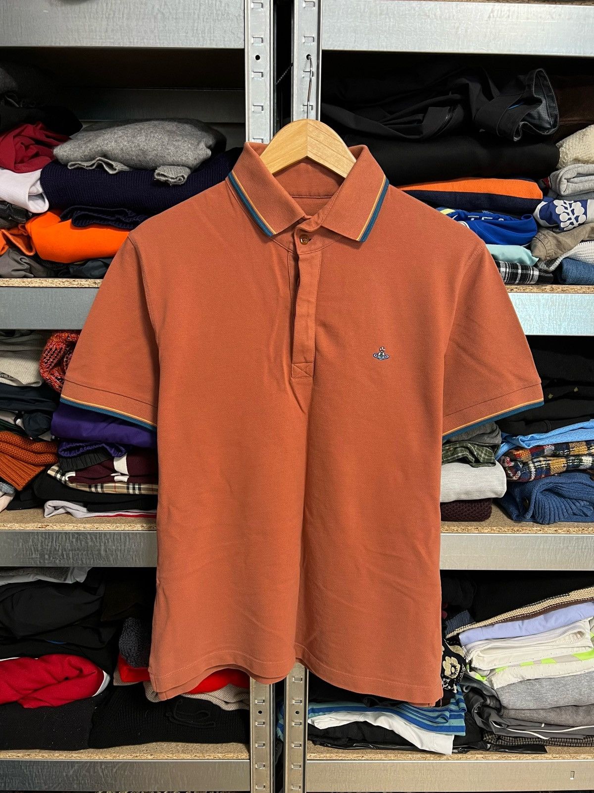 Vintage × Vivienne Westwood Men’s Vivienne Westwood Gray Polo T-Shirt Short Sleeve Sz M Size US M / EU 48-50 / 2 - 1 Thumbnail