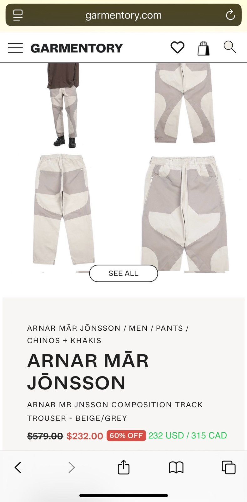 Arnar Mar Jonsson Arnarmar Jonsson Composition Track Trouser Size US 32 / EU 48 - 3 Thumbnail