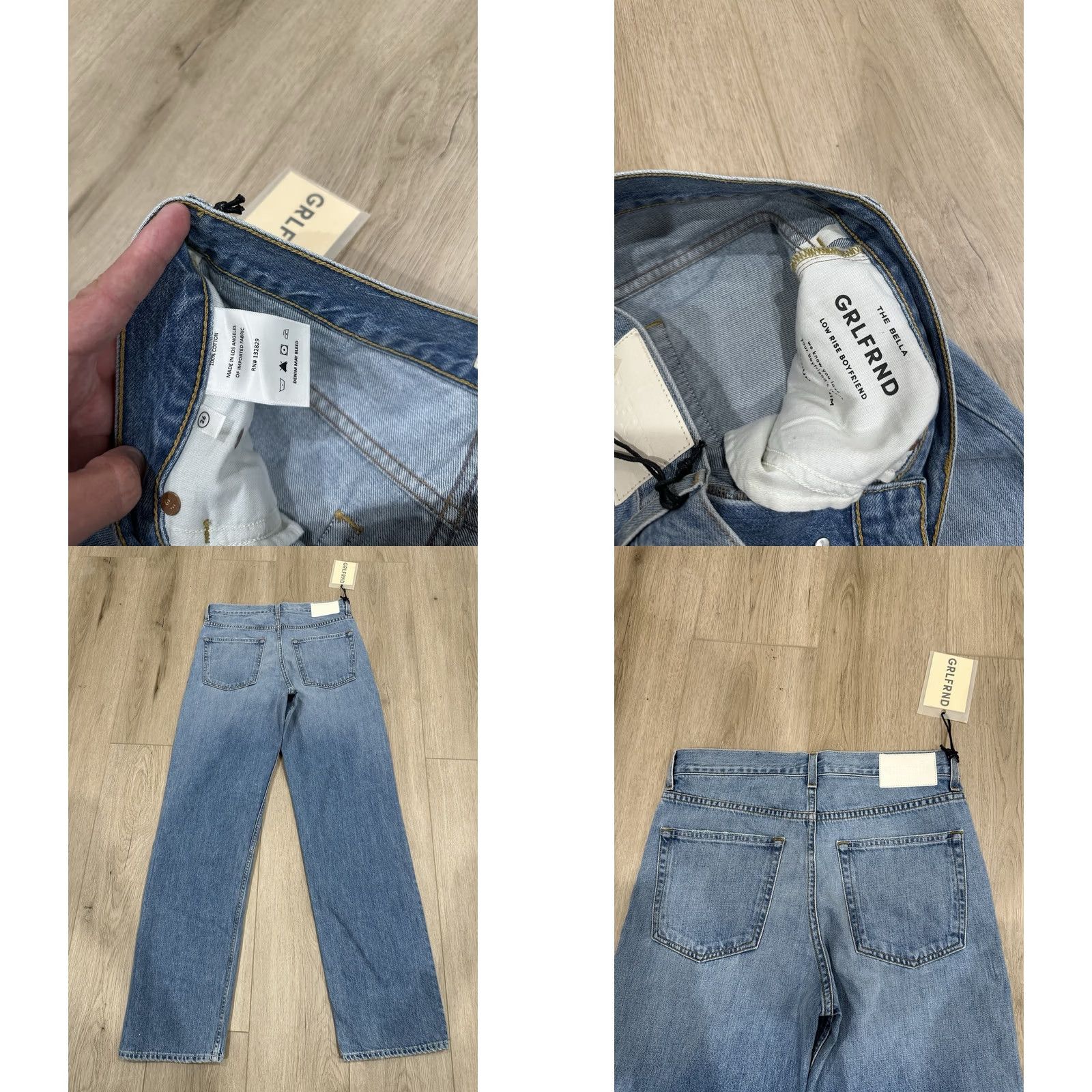 GRLFRND GRLFRND Jeans Womens 26 Bella Boyfriend Distressed Straight Leg Blue Size 26" / US 2 / IT 38 - 8 Thumbnail