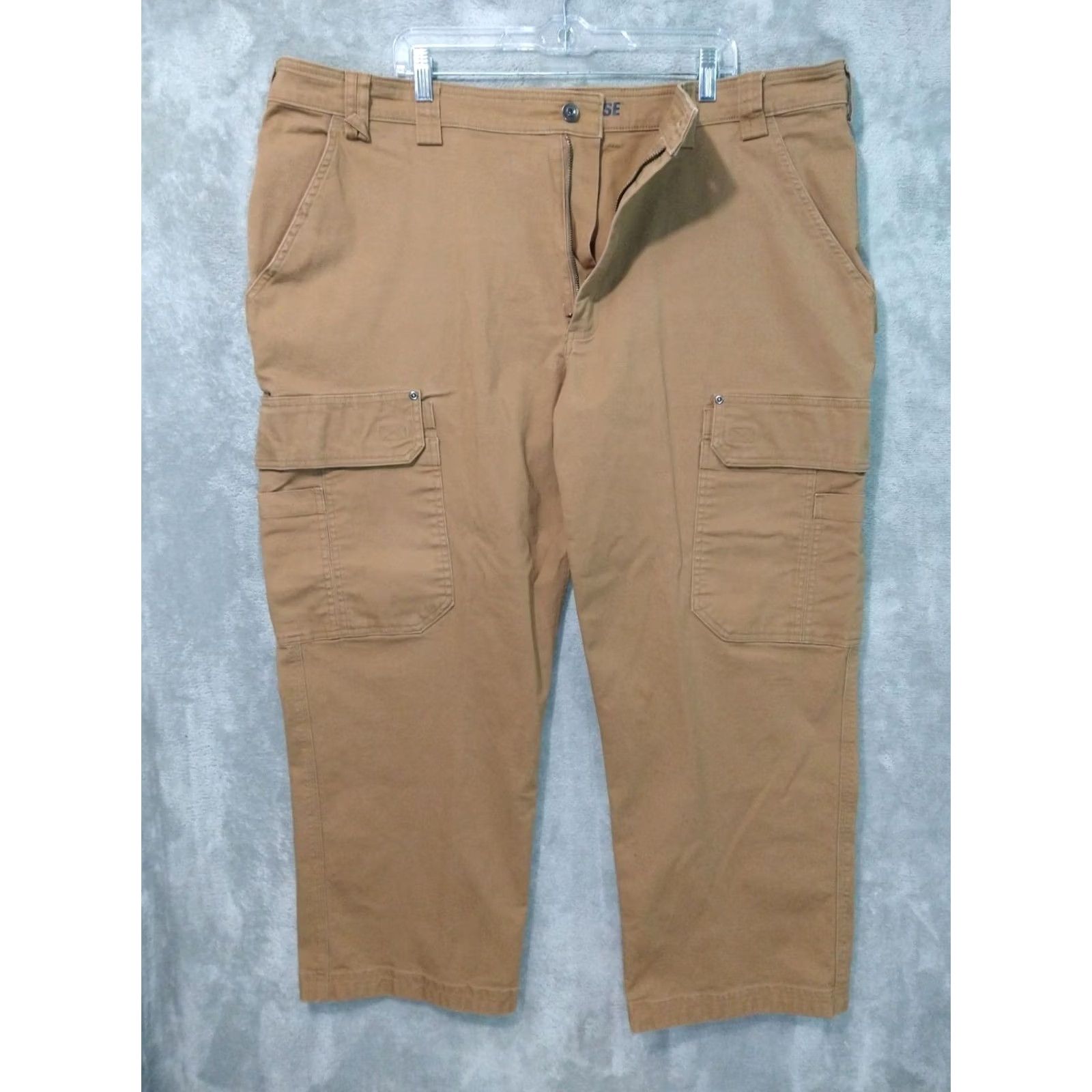 Duluth Trading Company Duluth Trading Co. Pants Mens 48x30 Canvas Flex Fire Hose Cargo Straight Leg Brown Regular 48 30 Inseam Workwear Mens Pants Size US 32 / EU 48 - 2 Thumbnail