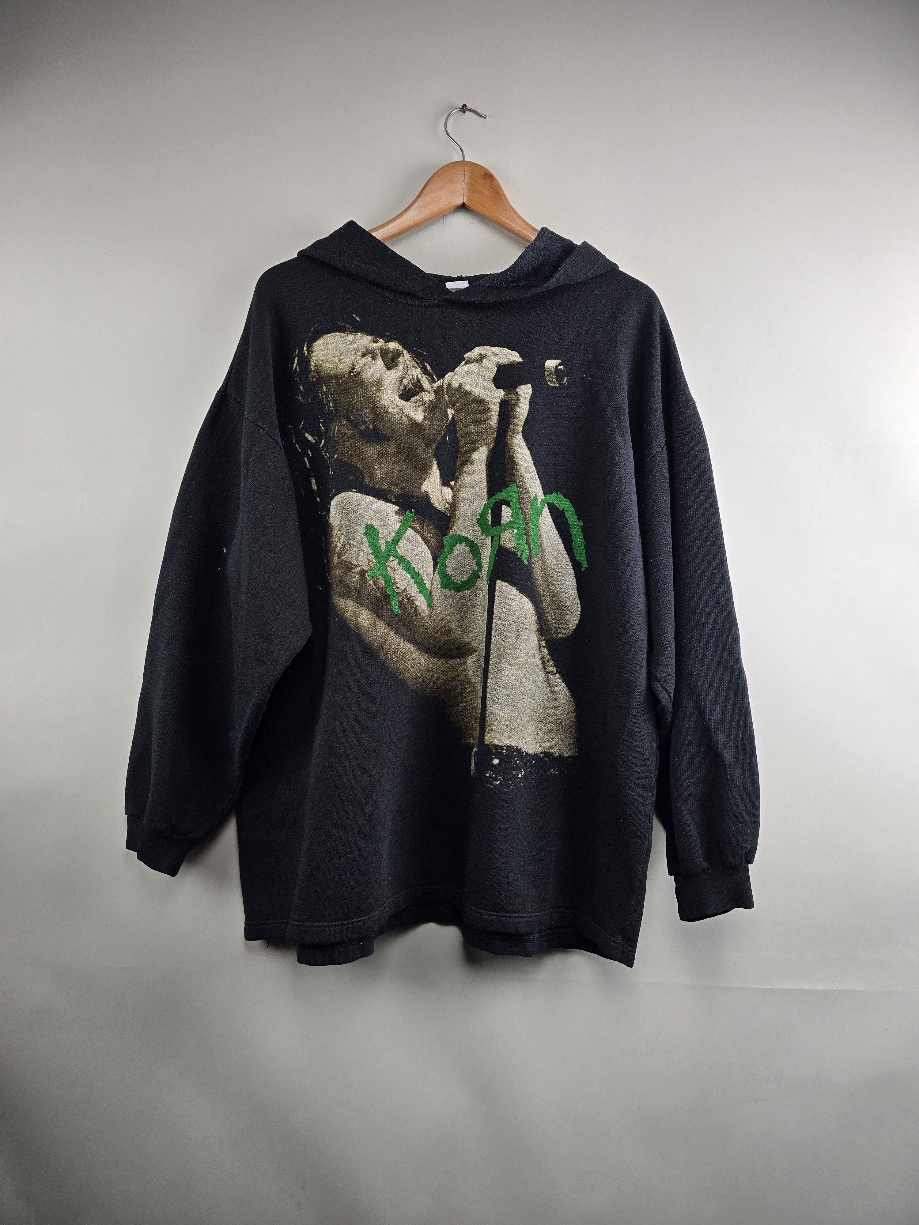 Band Tees × Vintage 90s Korn Hoodie XL 25" 29.5" Size US XL / EU 56 / 4 - 7 Thumbnail
