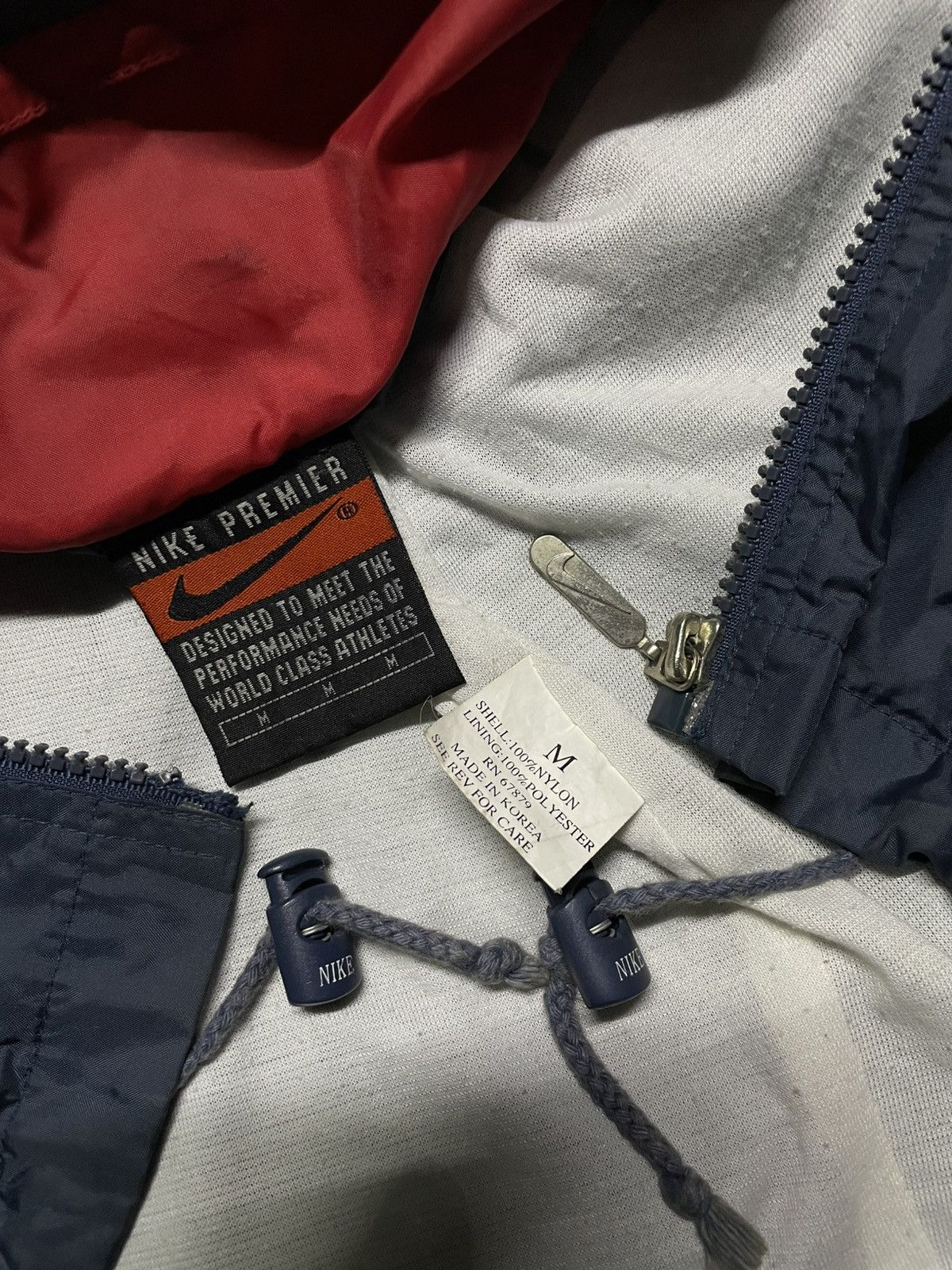 Nike × Vintage Nike Premier Just Do it Hidden Hooded Lightweight Navy Size US M / EU 48-50 / 2 - 8 Thumbnail