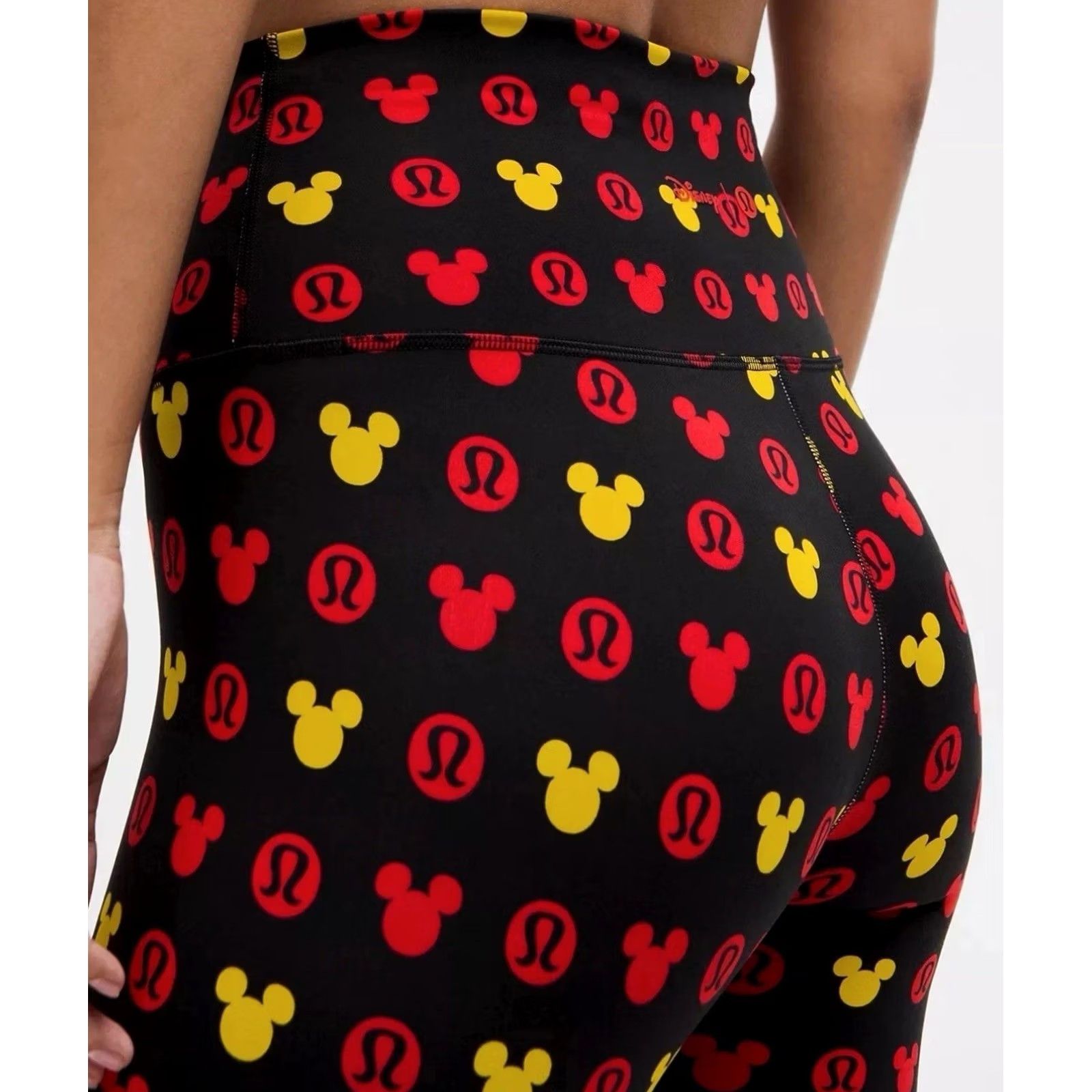 Lululemon Lululemon x Disney Mickey Leggings Size 4 Wunder Under High Rise 25" NWT Black Nylon Cropped Women Size 42" / US 20 - 3 Thumbnail