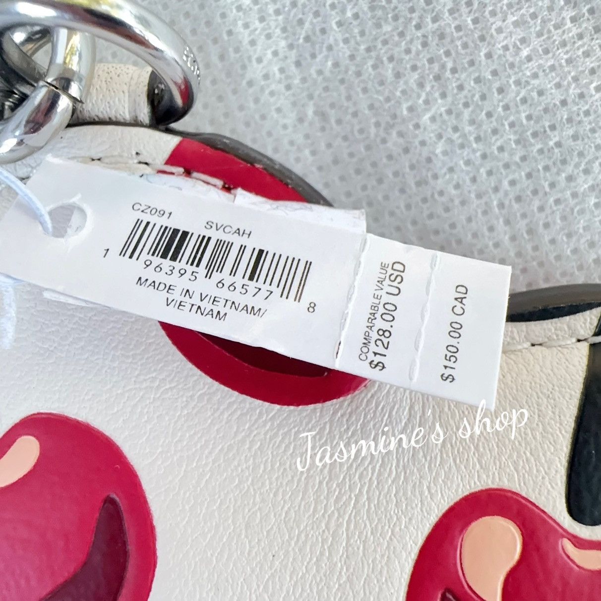Coach NWT Coach CZ091 Coin Pouch Bag Charm With Cherry Print Size ONE SIZE - 9 Thumbnail