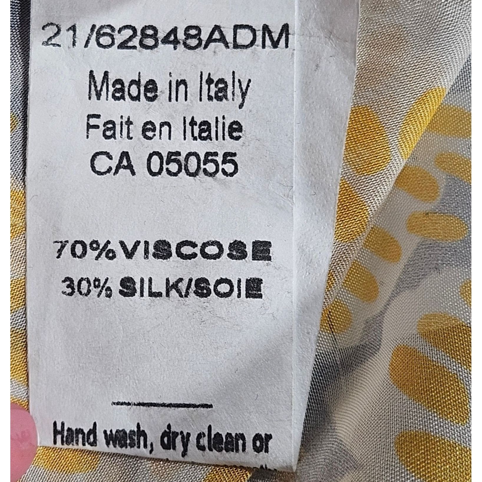 Other Italian Silk Floral Blouse XL Yellow Gray Sheer Resort Coast Size XL / US 12-14 / IT 48-50 - 7 Thumbnail
