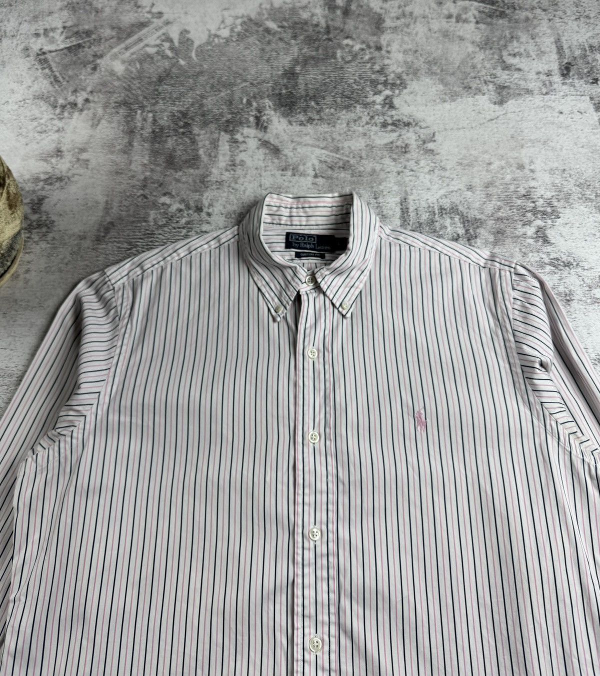 Polo Ralph Lauren Polo Ralph Lauren White Pink Large Size Button Striped Classic LongSleeve Shirt Size US L / EU 52-54 / 3 - 6 Thumbnail