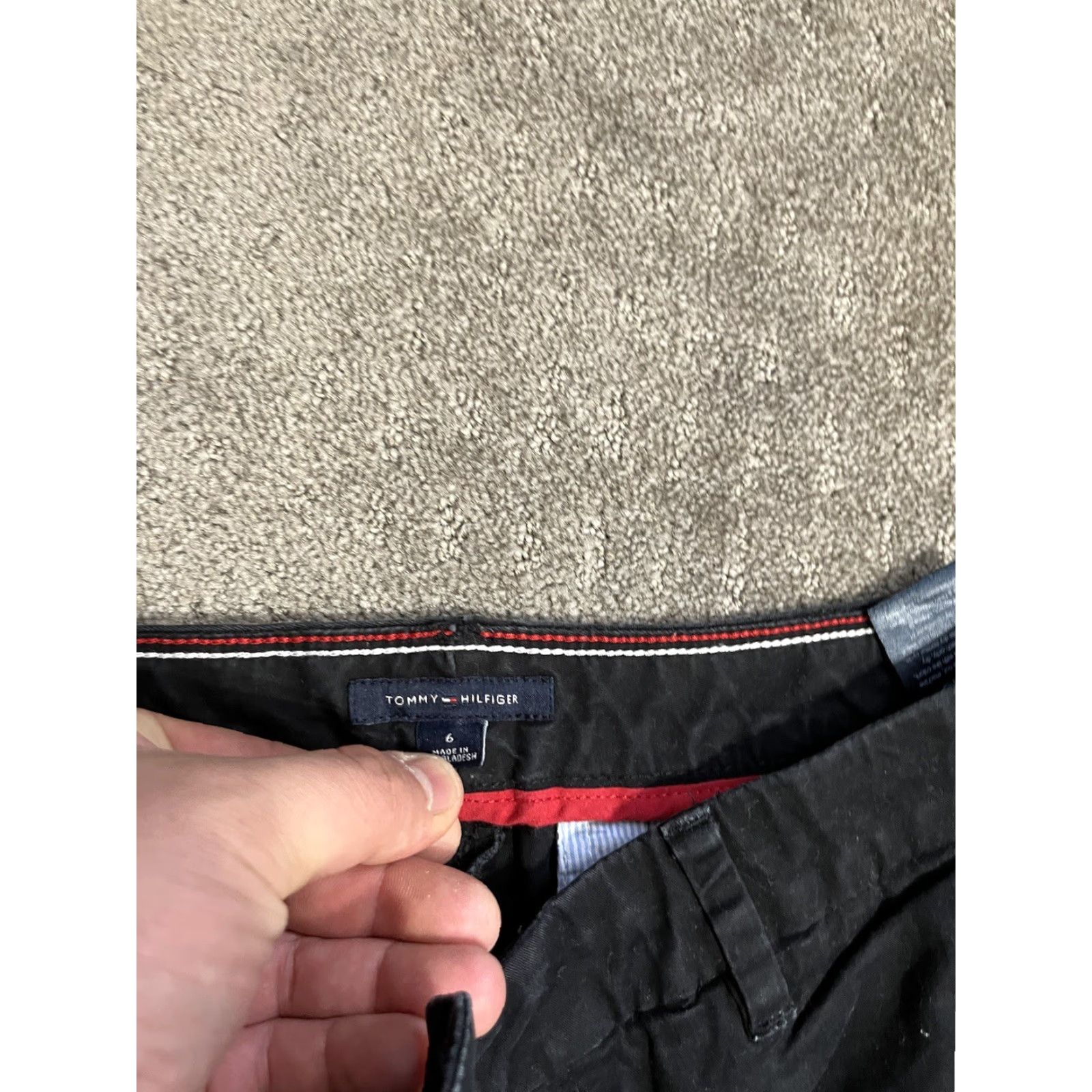 Tommy Hilfiger TOMMY HILFIGER Women's Pants Chino Size 6 Black Solid Print Size 28" / US 6 / IT 42 - 5 Thumbnail