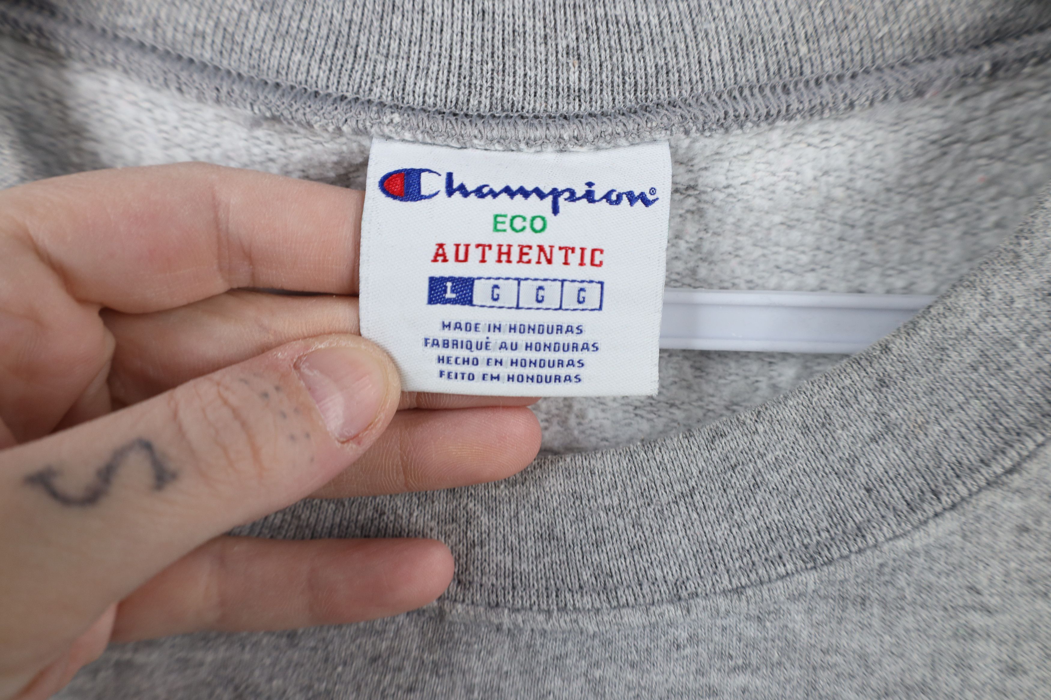 Champion × Vintage Vintage Champion Spell Out Guilford College Sweatshirt Gray Size US L / EU 52-54 / 3 - 9 Thumbnail