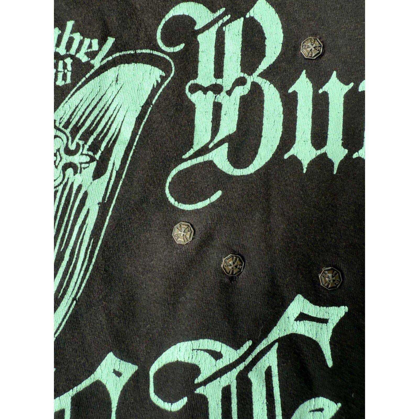 Vintage VINTAGE Black Label Winged Warrior T-Shirt XL Black Crew Neck Short Sleeve Embroidered Logo 90s Grunge Emo Goth Y2K Cyber Mens Mens Size US XL / EU 56 / 4 - 4 Thumbnail