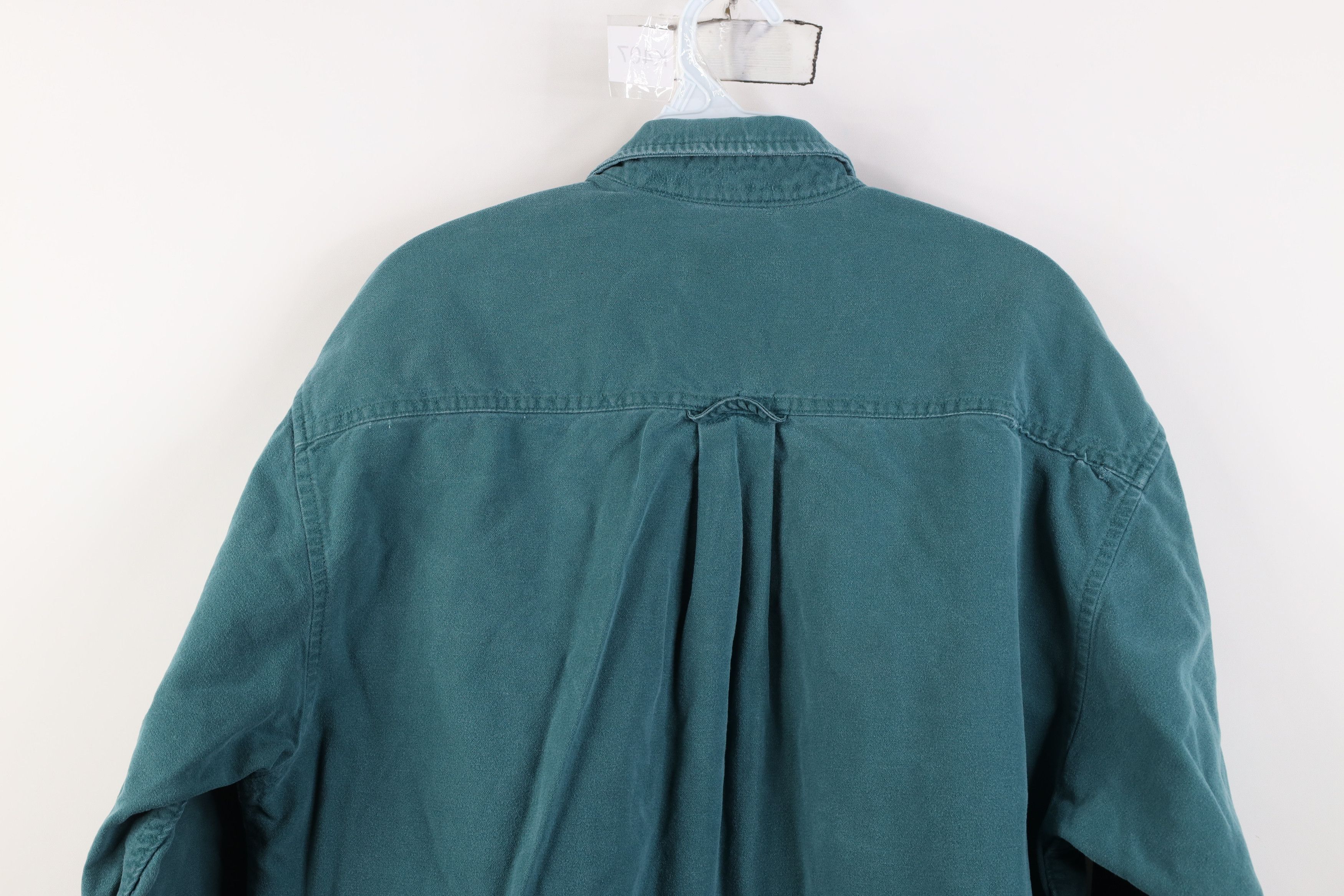 Eddie Bauer Vintage 90s Eddie Bauer Chamois Cloth Button Shirt Green USA Size US L / EU 52-54 / 3 - 14 Thumbnail