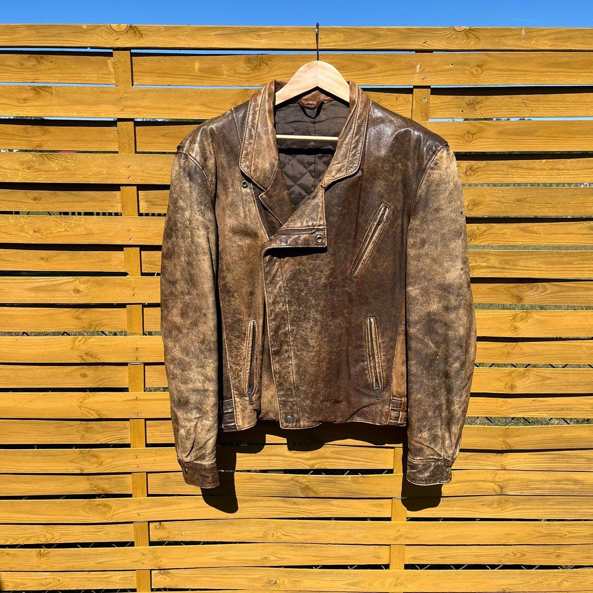 Vintage Vintage 90s Leather biker jacket Size US L / EU 52-54 / 3 - 1 Thumbnail