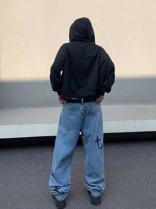 Jean Washed Baggy Denim Jeans Graphic Skate Size US 34 / EU 50 - 4 Thumbnail