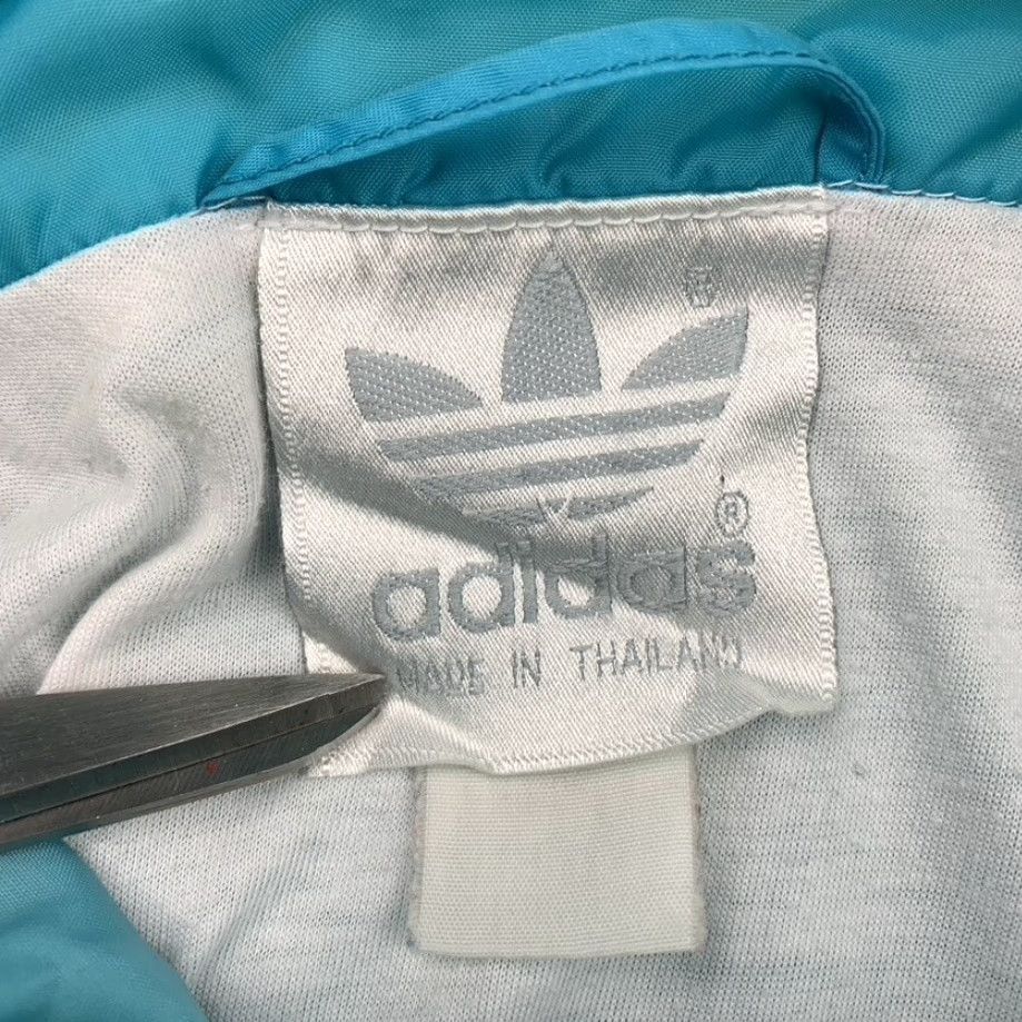 Adidas VINTAGE Adidas Women’s Trefoil Full Zip Track Jacket Neon Teal/Green Large Size L / US 10 / IT 46 - 3 Thumbnail