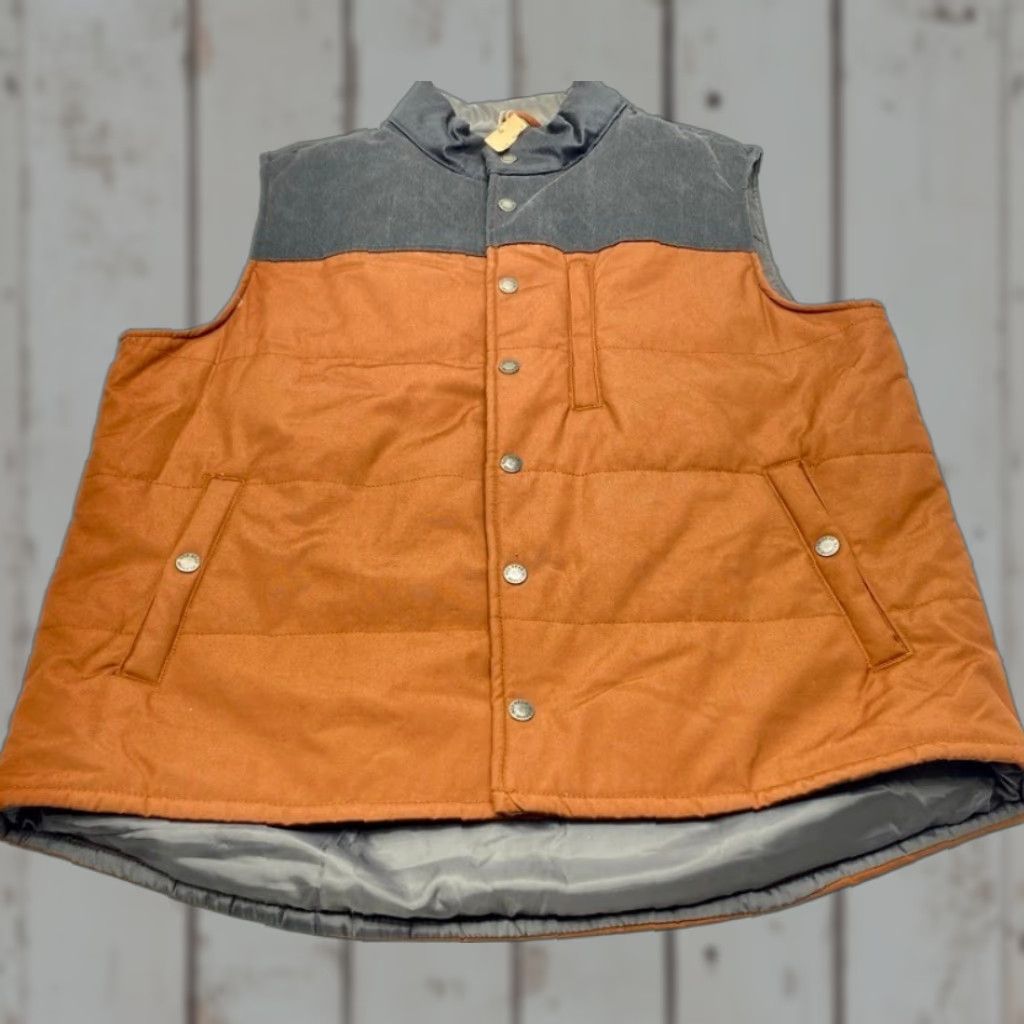 Vintage NWT Red Head Vest Mens XL Gray Rust Canvas Lined Padded Snaps Pockets NEW 8010 Size US XL / EU 56 / 4 - 1 Thumbnail