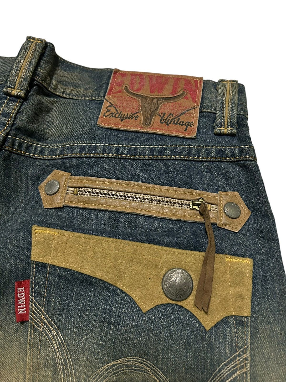 Edwin × Japanese Brand × Tornado Mart Edwin Exlusive Vintage Distressed Mud Wash Rare Denim 🎌☠️ Size US 37 - 12 Thumbnail