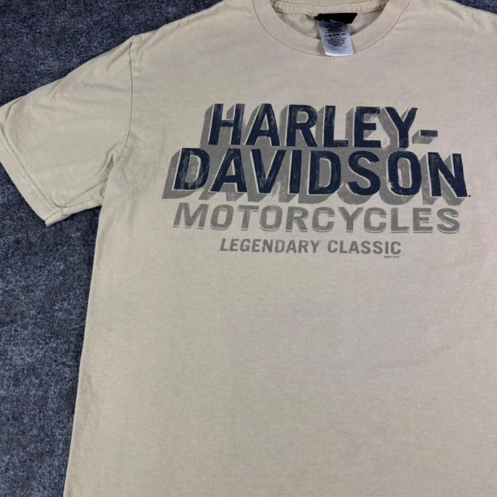 Harley Davidson Harley-Davidson T-Shirt Mens Medium Graphic Short Sleeve Beige Crew Neck Logo 5 Seconds of Summer Wolf Eagle Vintage? Size US M / EU 48-50 / 2 - 7 Thumbnail