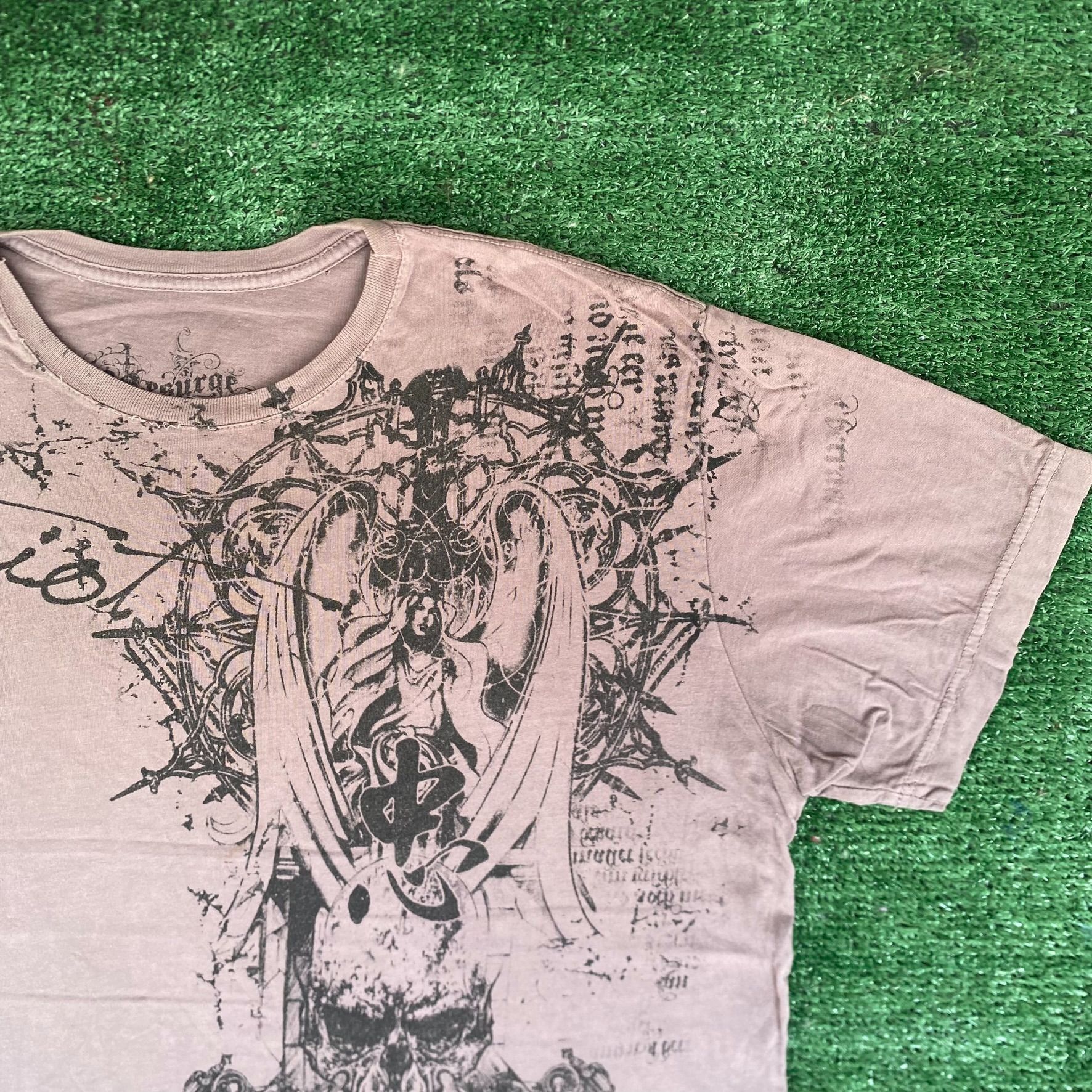 Vintage Vintage Y2K Gothic AOP Shirt Skull Punk Angel All Over Tee Size US M / EU 48-50 / 2 - 2 Thumbnail