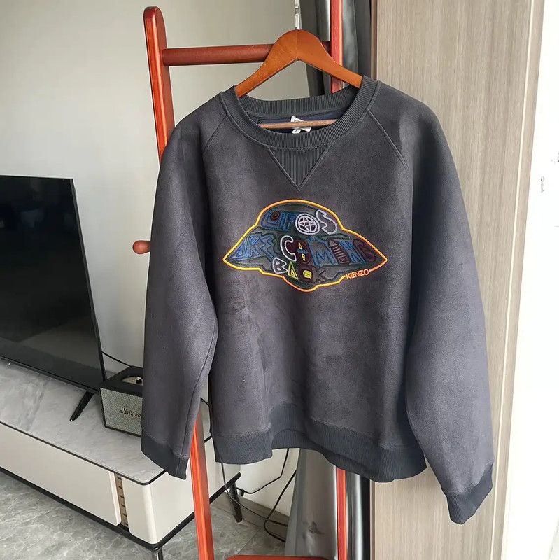 Kenzo KENZO Gray Graphic Men's Sweatshirt 0089 Size US L / EU 52-54 / 3 - 1 Thumbnail