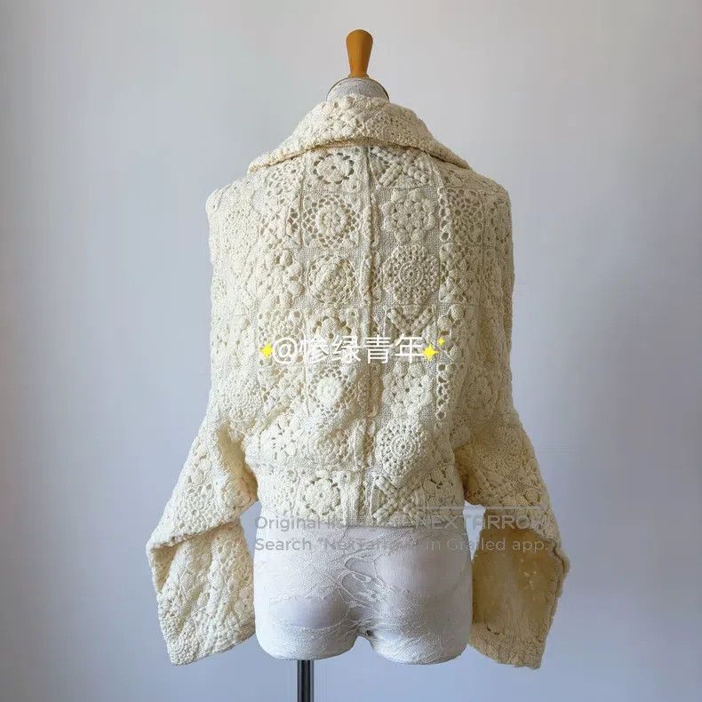 Comme des Garcons Comme Des Garcons Vintage beige crochet floral long-sleeve Size M / US 6-8 / IT 42-44 - 6 Thumbnail