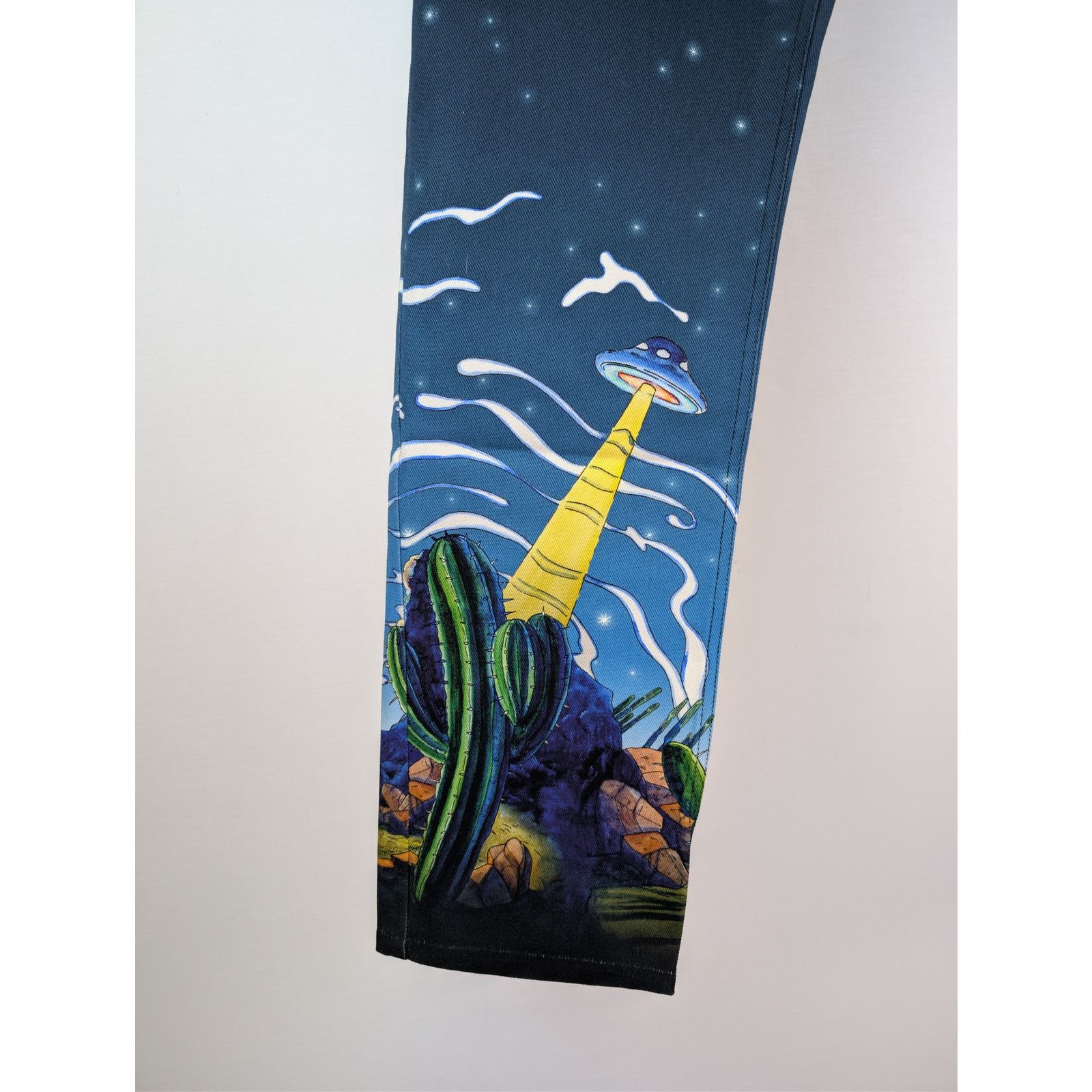 Casablanca o1rshd1 Cowboy De L'Espace Printed Straight Leg Denim Jeans Size US 36 / EU 52 - 8 Thumbnail