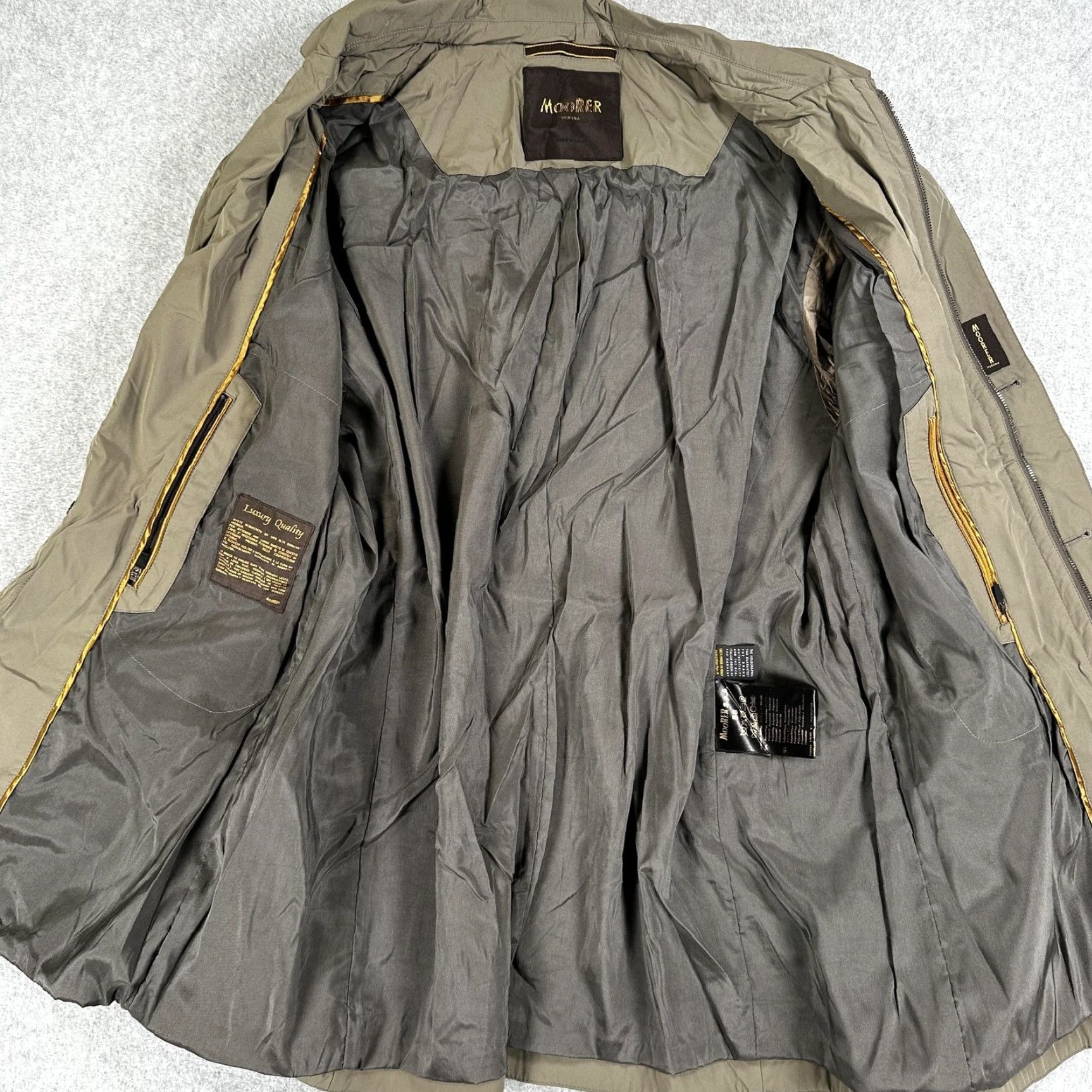 MooRER MooRER Field Jacket Mens XL 58 Green Polyester Full Zip Lined Coat, Button, Solid, Bomber Style, Business Casual Travel, Men, 58, Green, Regular Size US XXL / EU 58 / 5 - 2 Thumbnail
