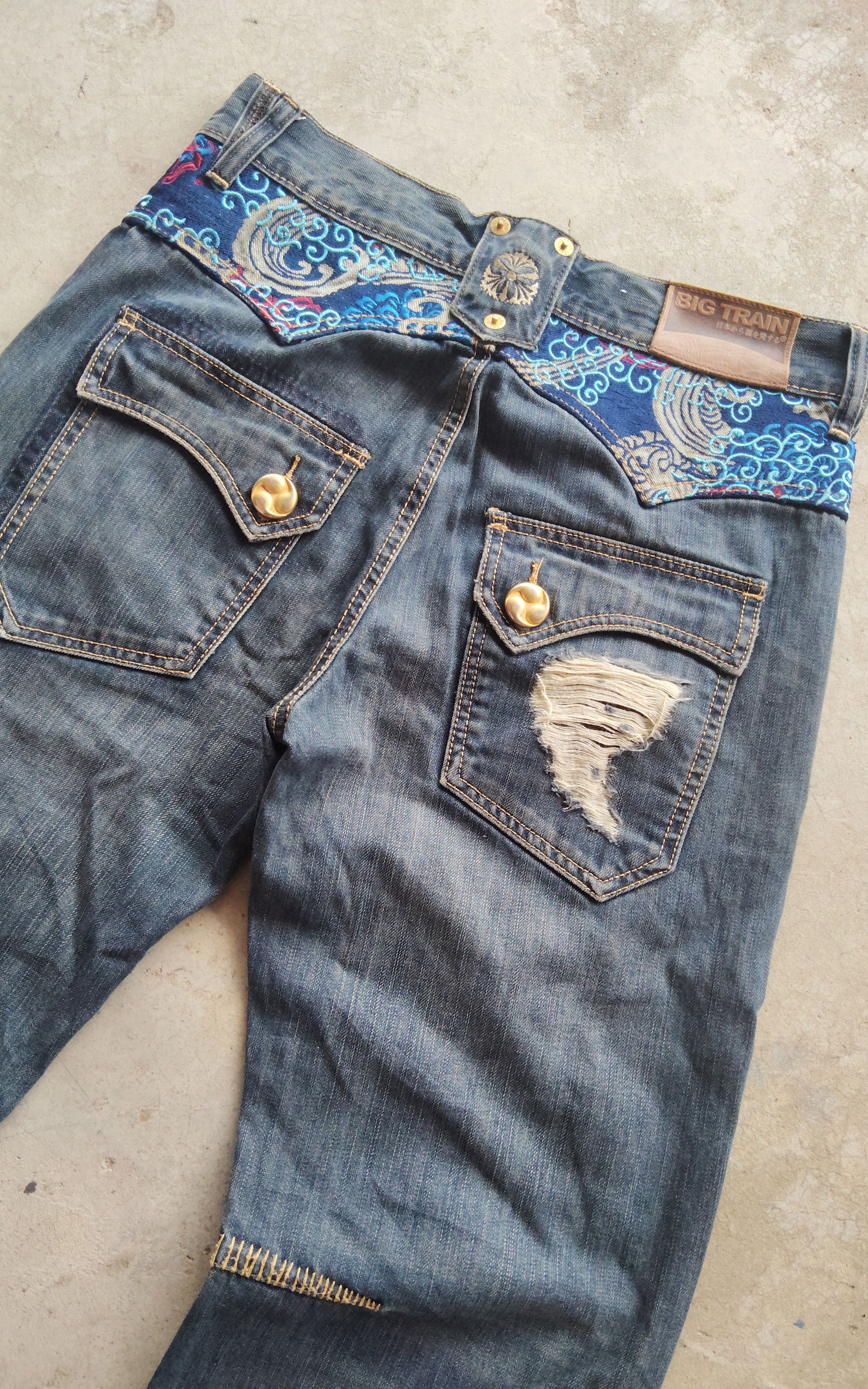 Japanese Brand Osaka Big Train Nice Design Jeans Size US 31 - 3 Thumbnail