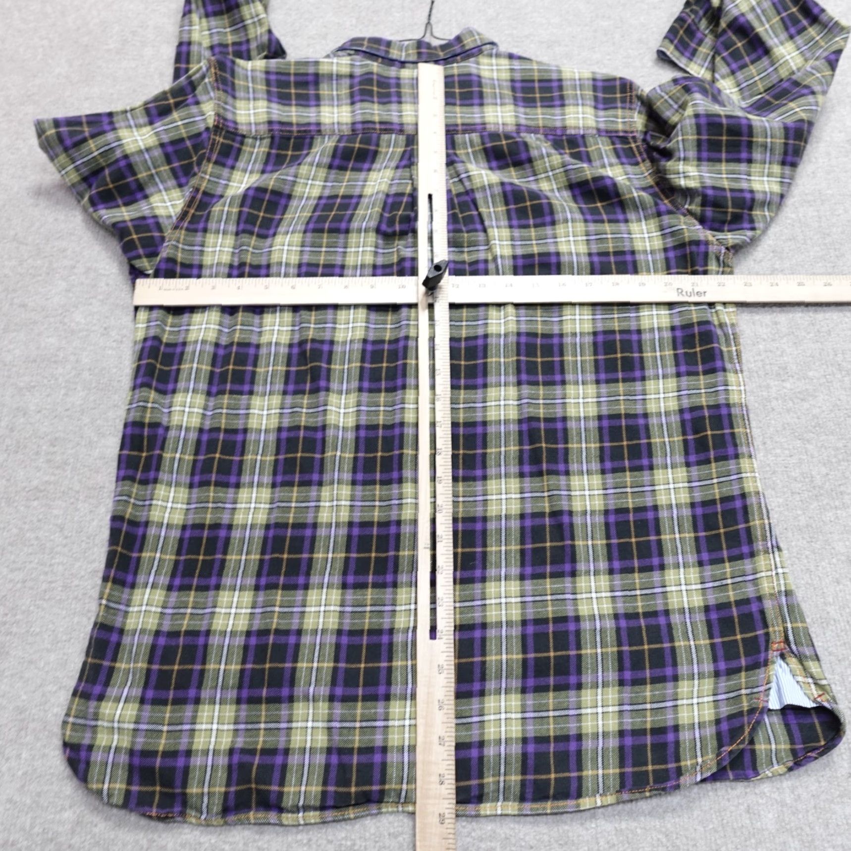 Vintage 32 Bar Blues Shirt Large Green Blue Long Sleeve Flannel Plaid Button-Up Casual Men’s Regular Cotton thermal Fall Spring Summer Size US L / EU 52-54 / 3 - 5 Thumbnail