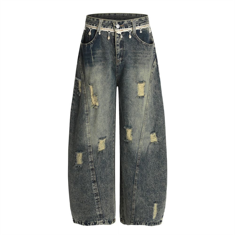 Japanese Brand × Jean Men's distressed punk vintage washed ripped scimitar jeans Size US 32 / EU 48 - 1 Thumbnail