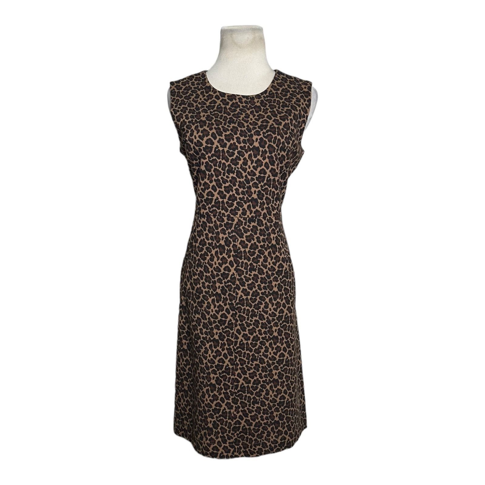 Lands' End Lands’ End brown animal print sleeveless sheath Dress size 8 Size M / US 6-8 / IT 42-44 - 8 Thumbnail