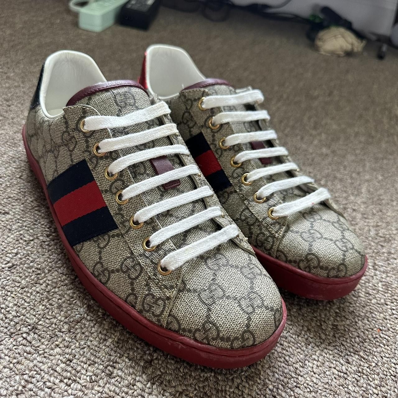 Gucci Gucci Ace Supreme Sneakers Red Monogram 9.5 GG Logo Size US 9.5 / EU 42-43 - 1 Thumbnail