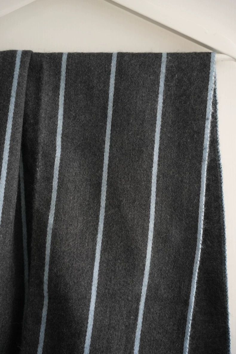 Yohji Yamamoto Yohji Yamamoto 06aw blue striped fringed wool scarf 2501-Ne Size ONE SIZE - 3 Thumbnail