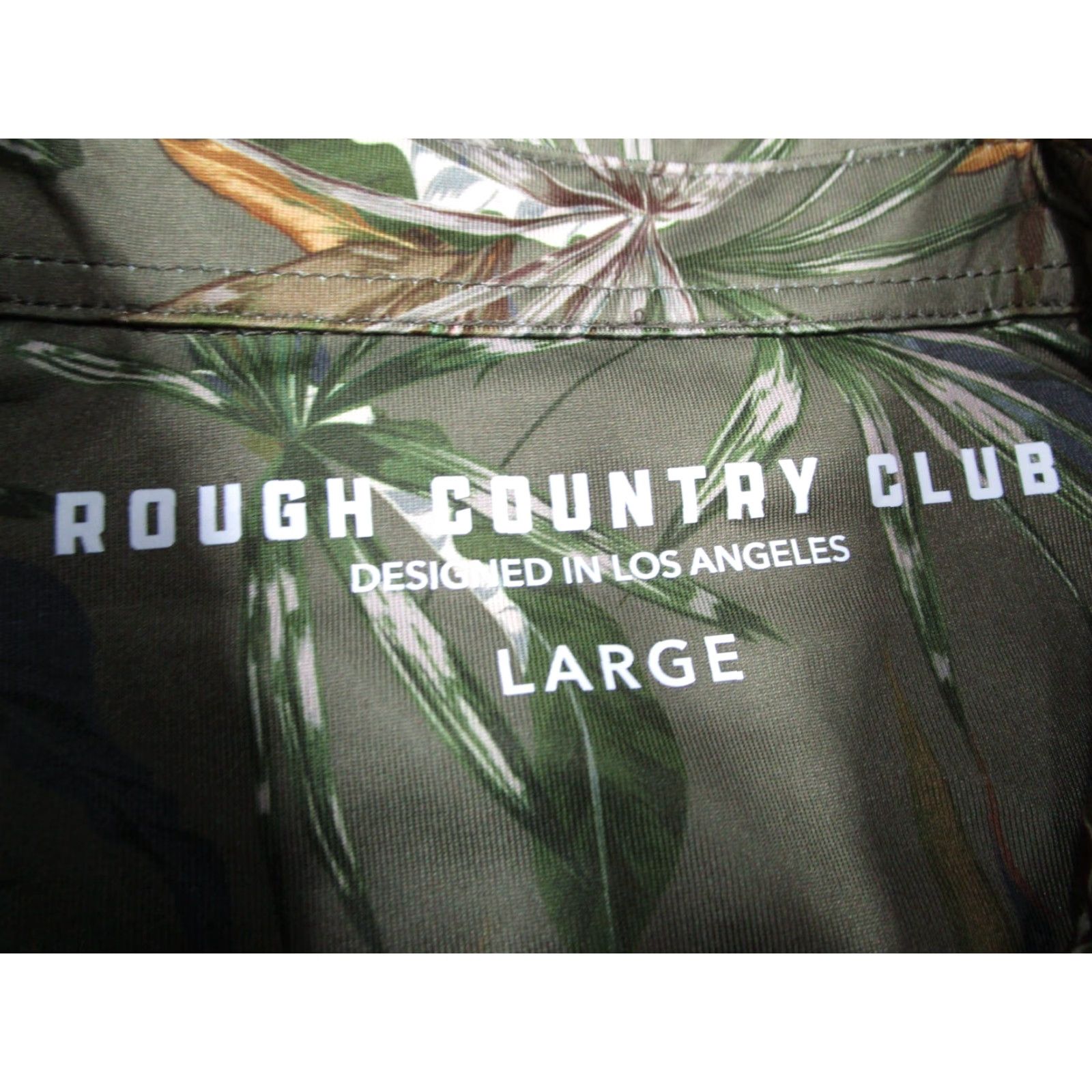 Vintage Rough Country Club Polo Shirt Mens Large Green Floral Performance Golf Tropical Casual Size US L / EU 52-54 / 3 - 3 Thumbnail