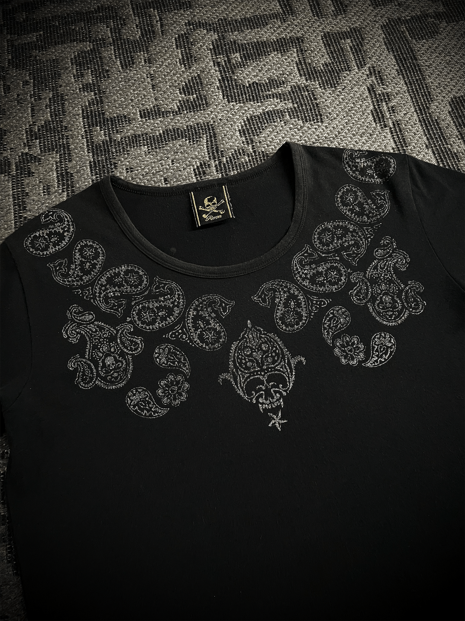 Roen Roen Skull Glitter T-shirt Size US XXS / EU 40 - 2 Thumbnail