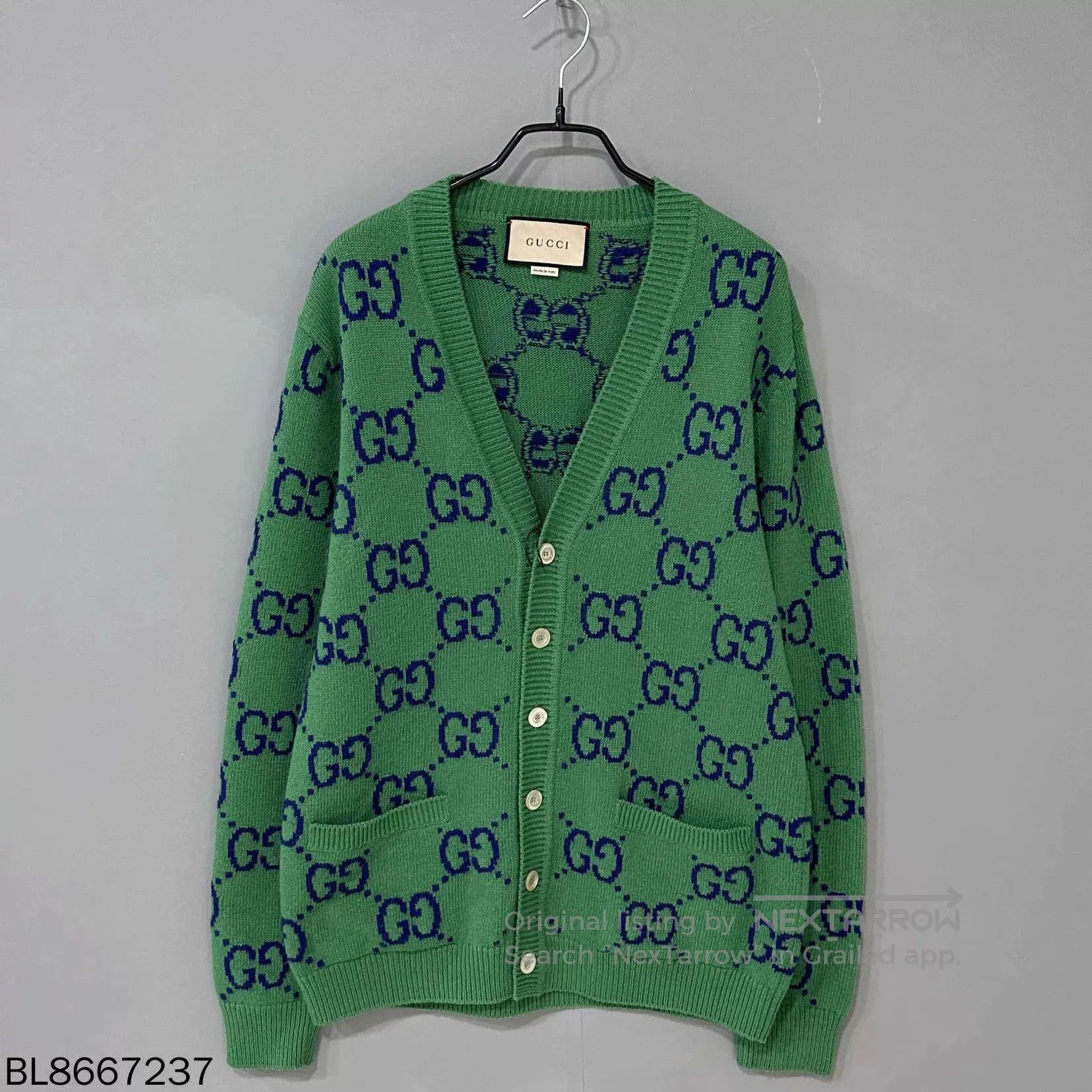 Gucci Gucci Green Monogram Knit Cardigan. Size S / US 4 / IT 40 - 1 Thumbnail