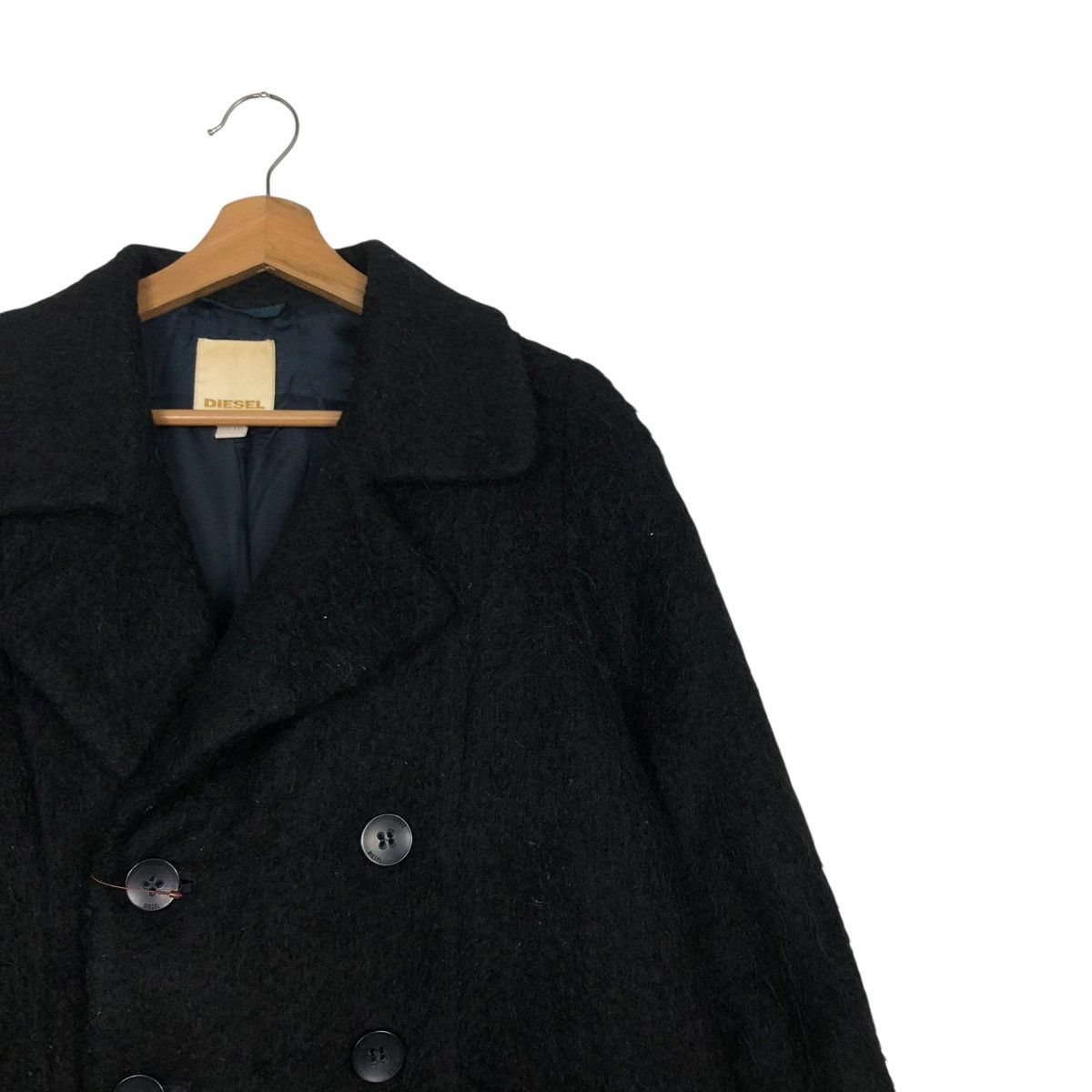 Diesel 🔥RICH BLACK MOHAIR LONG JACKET DOUBLE BREAST DIESEL Size US XXS / EU 40 - 9 Thumbnail