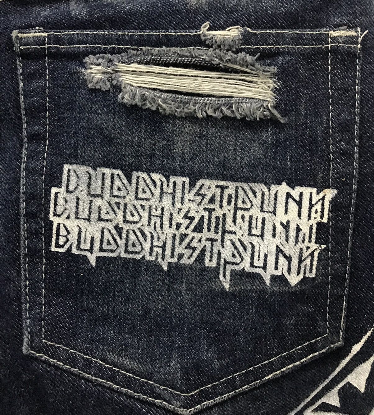 Handmade × Vintage Vintage Hand Made By Buddhist Punk Denim Pants Size US 29 - 8 Thumbnail