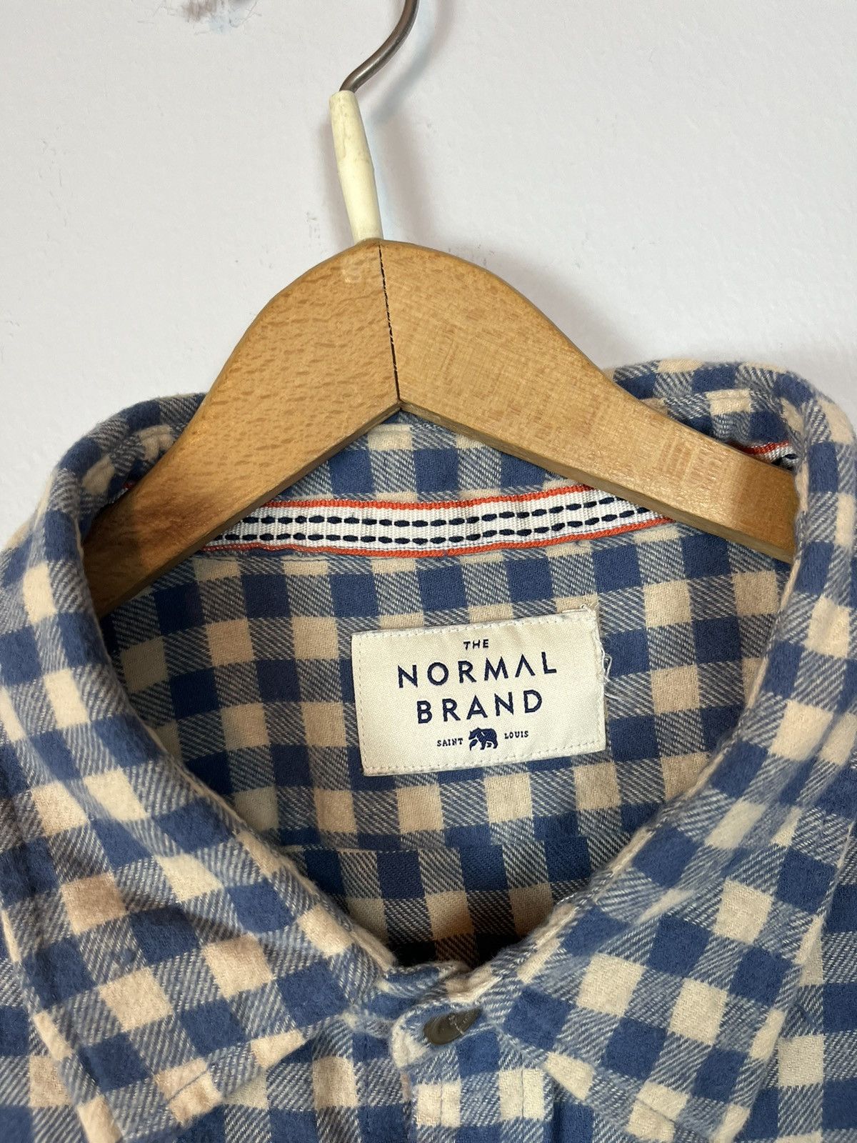 Japanese Brand The Normal Brand blue & cream Flannel Size US L / EU 52-54 / 3 - 8 Thumbnail