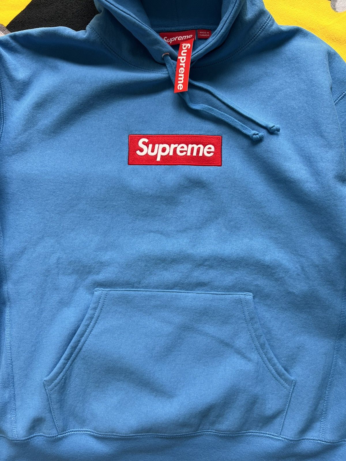 Supreme Supreme Box Logo Hooded Sweatshirt CYAN light blue navy sky Size US M / EU 48-50 / 2 - 13 Thumbnail