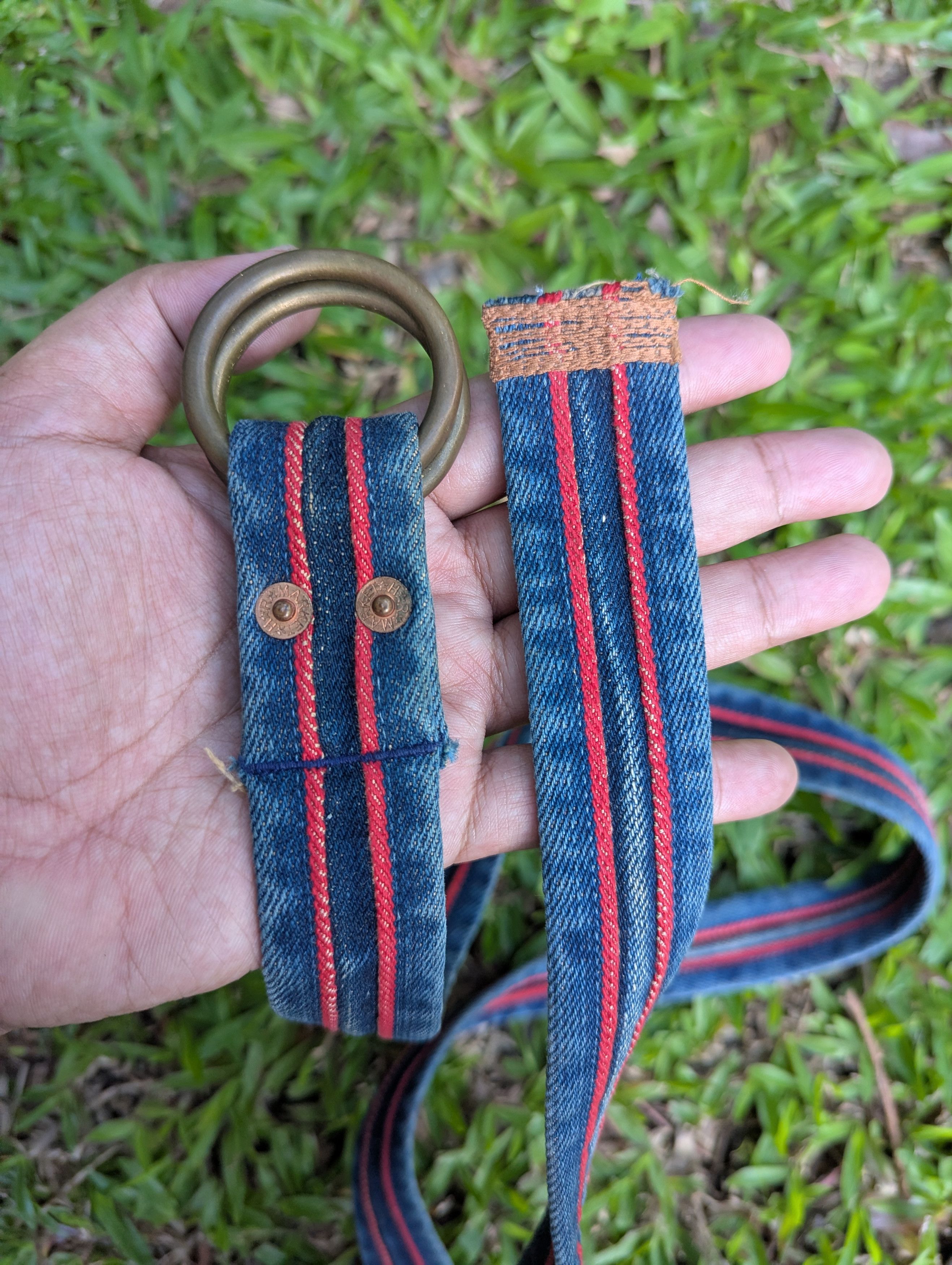 Blue Blue Japan Vintage Blue Blue Japan Selvedge Denim Belt Size 46 - 5 Thumbnail