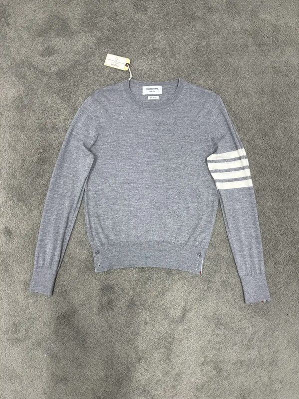 Thom Browne Gray Wool Pullover Sweater 0089