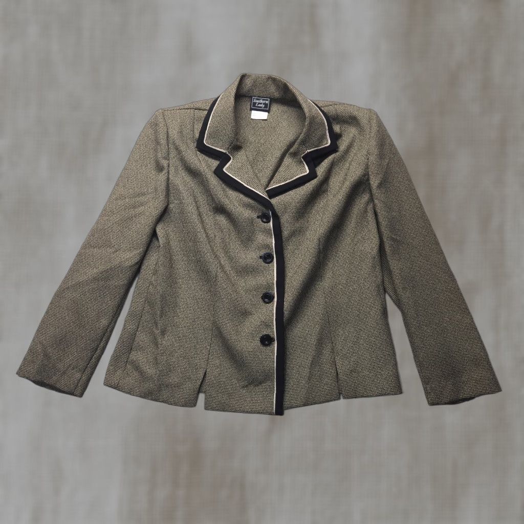 Vintage Southern Lady Jacket Brown Button Up Coat Work Dress Adult Women's Size 14 (Jacket) Size XL / US 12-14 / IT 48-50 - 1 Thumbnail