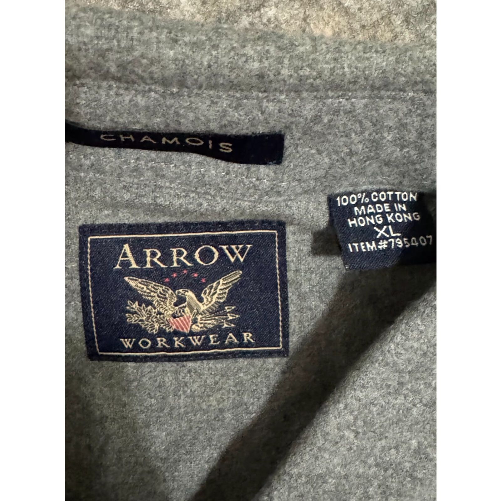 Arrow VINTAGE Arrow Shirt Gray Flannel Long Sleeve Button Up Work Casual 90s Outdoor Mens XL Size US XL / EU 56 / 4 - 2 Thumbnail