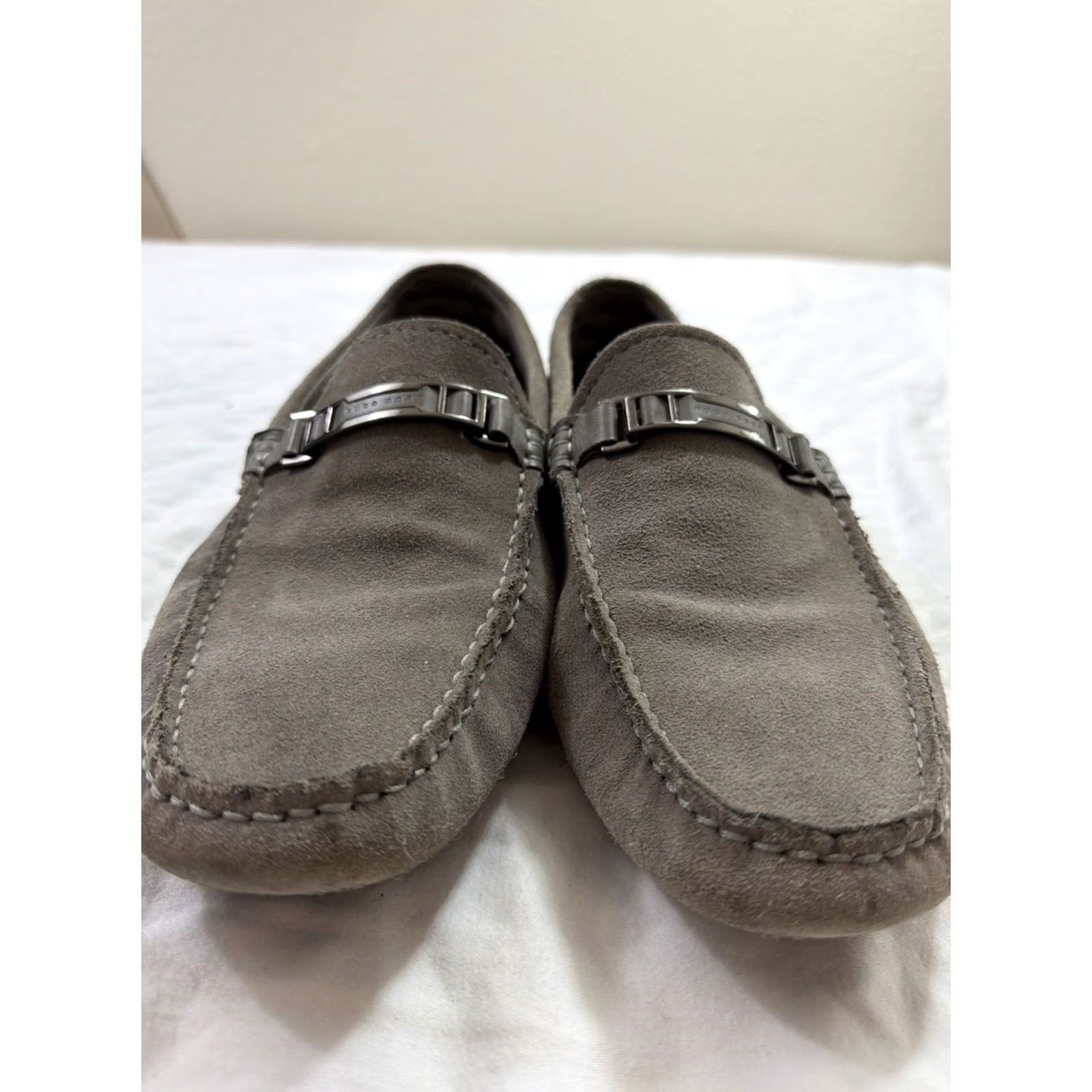 Hugo Boss HUGO BOSS Drimeto Moccasin Loafer Suede Leather Men’s Size 11 Grey Slip On Casual Loafers & Slip Ons Mens Size US 11 / EU 44 - 7 Thumbnail