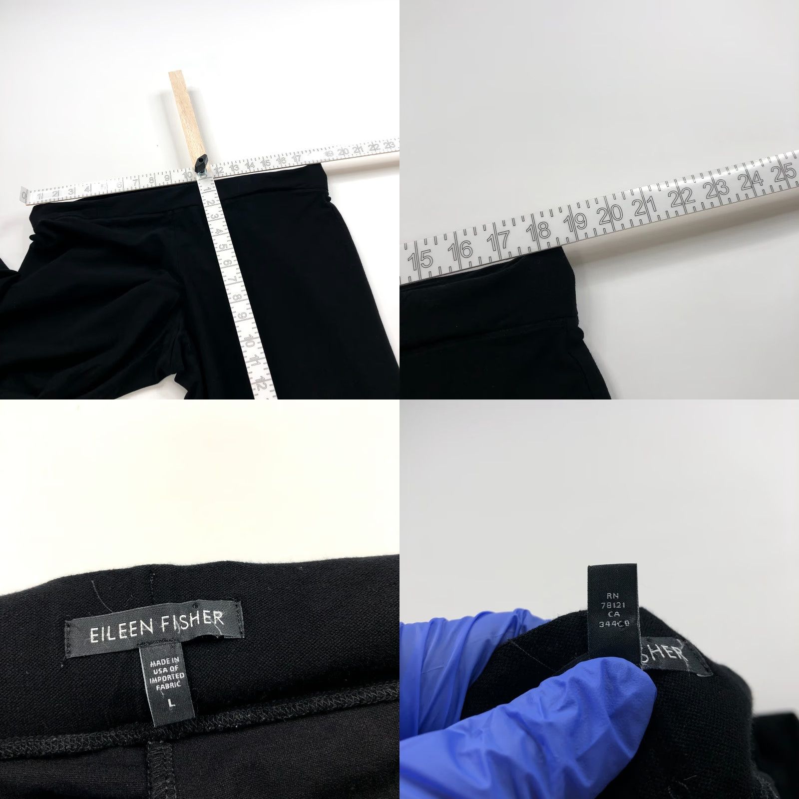 Eileen Fisher Eileen Fisher Pants Black Mid Rise Viscose Pull On Large 37W 29L Regular Inseam 29" Flat Front Pockets Women's Large Black Pants Size 36" / US 14 / IT 50 - 8 Thumbnail