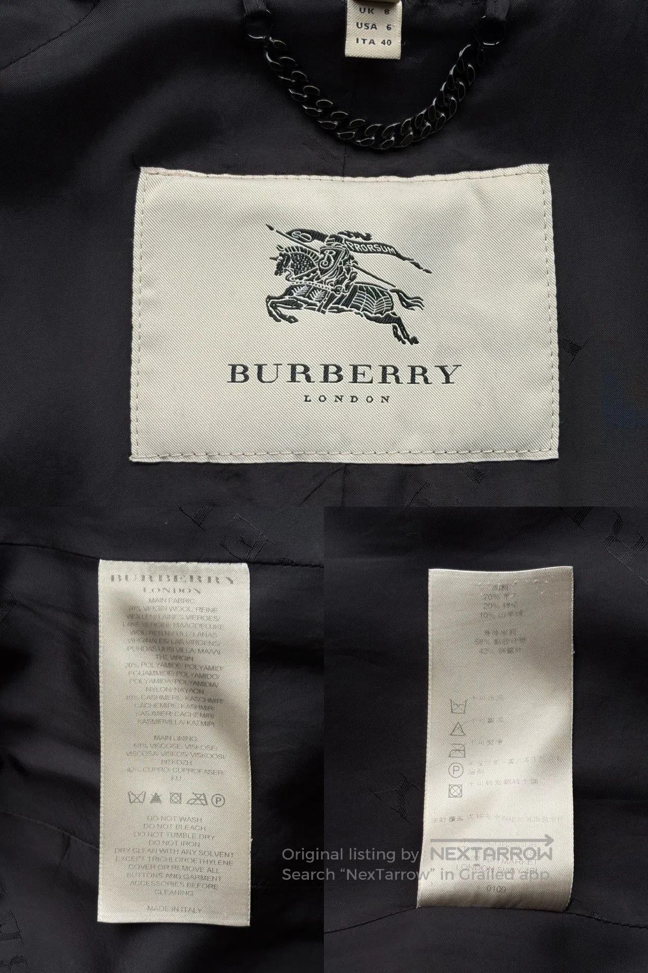 Burberry Burberry Gradient Plaid Wool Trench. Size US XXS / EU 40 - 8 Thumbnail