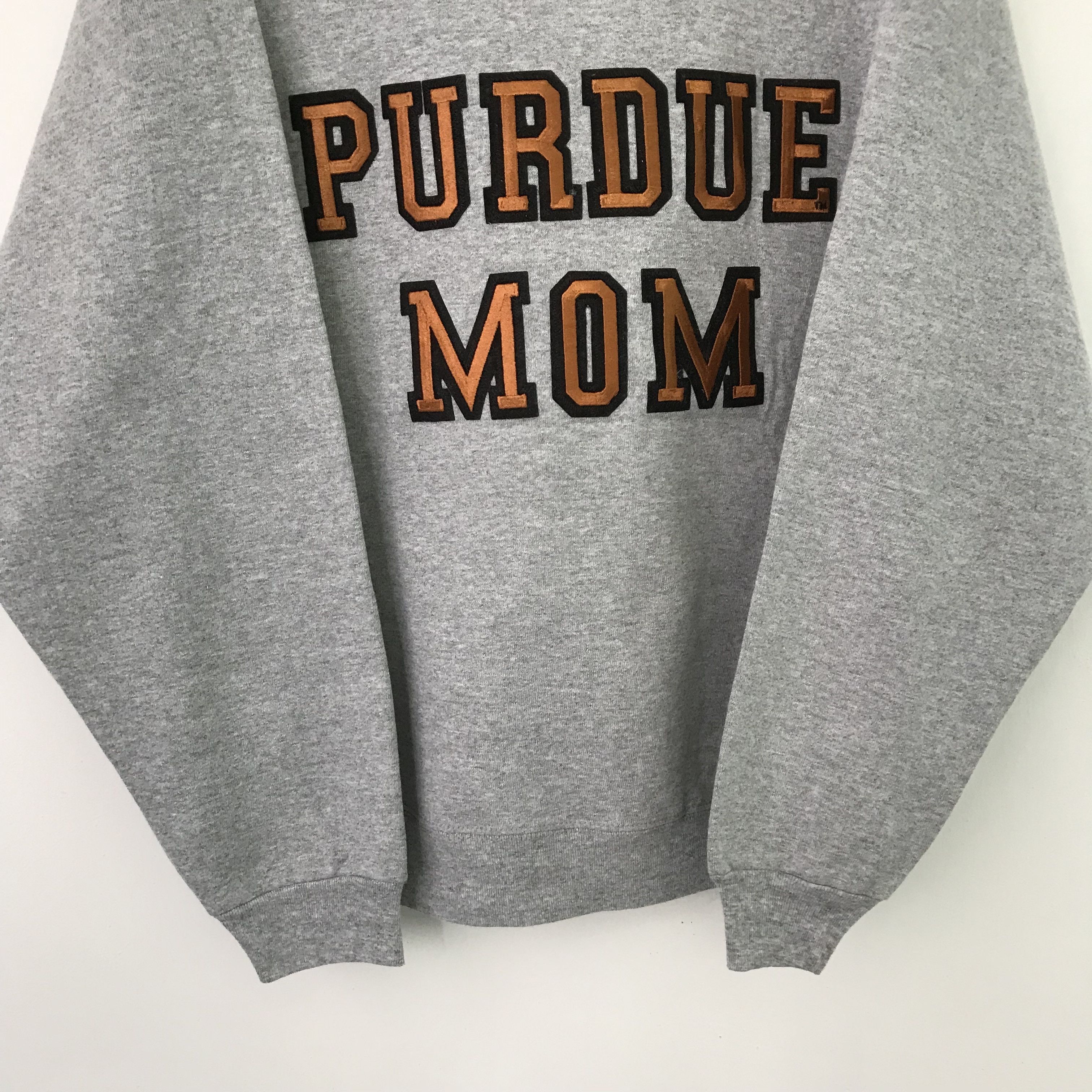 Vintage Vintage 90's Purdue Mom Gray Sweatshirt - 667 Size US L / EU 52-54 / 3 - 5 Thumbnail