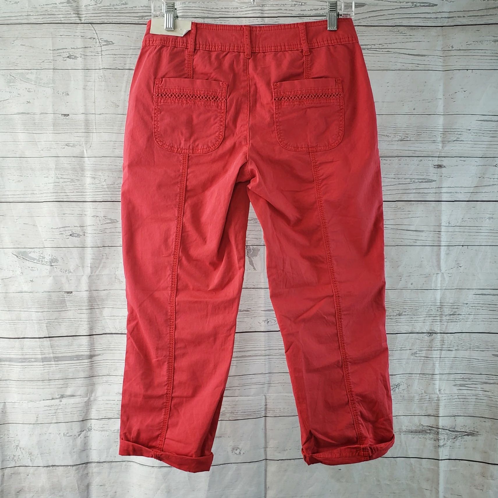 Vintage Maurices Womens Capri Pants 1/2 Pink Cotton Spandex Solid Low Rise Capri Pants Women Size 25" / US 0 / IT 36 - 3 Thumbnail
