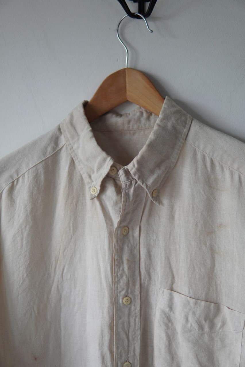 Vintage Vintage Natural Dyed Linen Short Sleeve Shirt Size US L / EU 52-54 / 3 - 3 Thumbnail