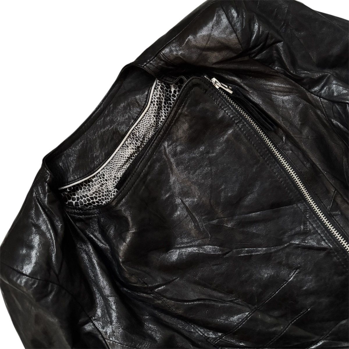 14th Addiction G.Attitude Asymetrical Leather Jacket Size ONE SIZE - 5 Thumbnail